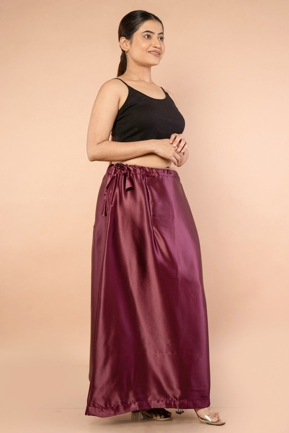 Wine Satin Petticoat