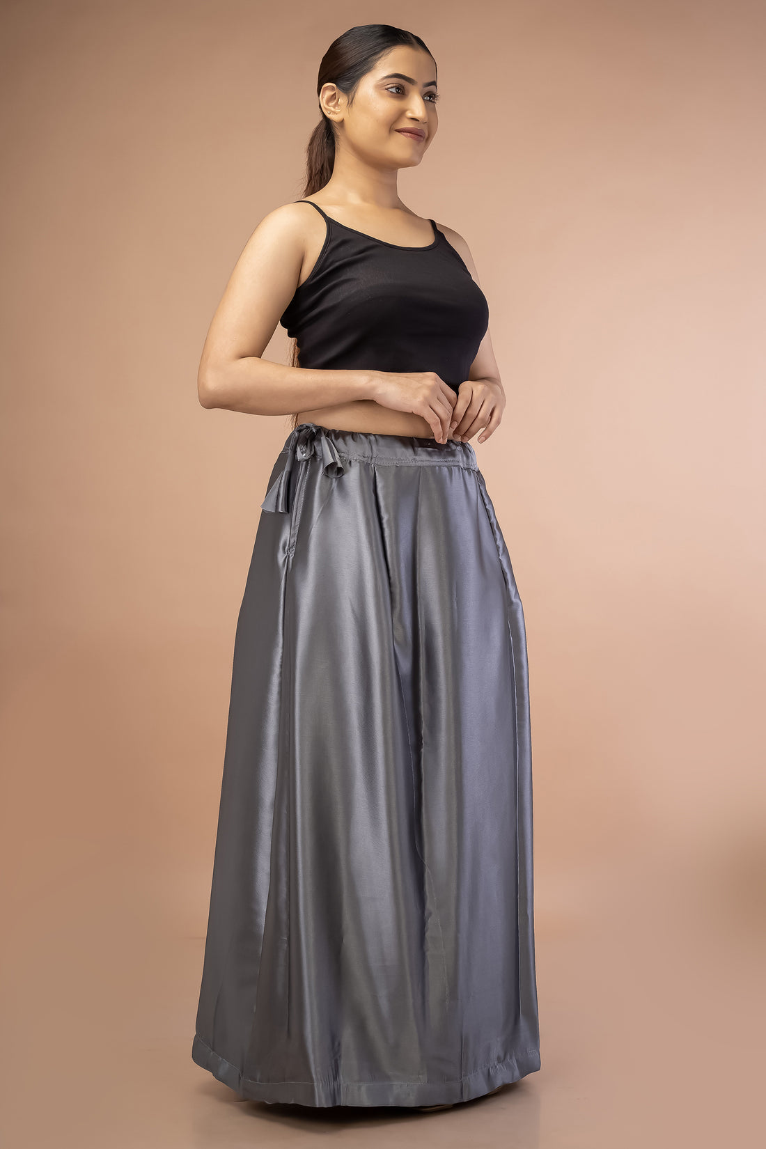 Grey Dark Satin Petticoat